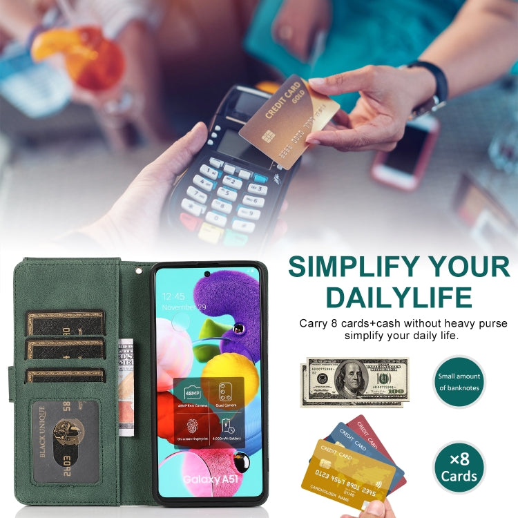 Skin-feel Crazy Horse Texture Zipper Wallet Bag Horizontal Flip Leather Case with Holder & Card Slots & Wallet & Lanyard, For Samsung Galaxy A51, For Samsung Galaxy A51 5G, For Samsung Galaxy A52 5G, For Samsung Galaxy A70, For Samsung Galaxy A71      ...