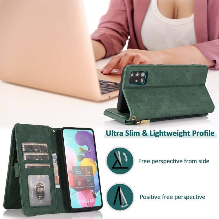 Skin-feel Crazy Horse Texture Zipper Wallet Bag Horizontal Flip Leather Case with Holder & Card Slots & Wallet & Lanyard, For Samsung Galaxy A51, For Samsung Galaxy A51 5G, For Samsung Galaxy A52 5G, For Samsung Galaxy A70, For Samsung Galaxy A71      ...