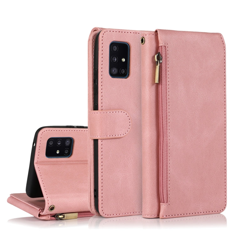 Skin-feel Crazy Horse Texture Zipper Wallet Bag Horizontal Flip Leather Case with Holder & Card Slots & Wallet & Lanyard, For Samsung Galaxy A51, For Samsung Galaxy A51 5G, For Samsung Galaxy A52 5G, For Samsung Galaxy A70, For Samsung Galaxy A71      ...