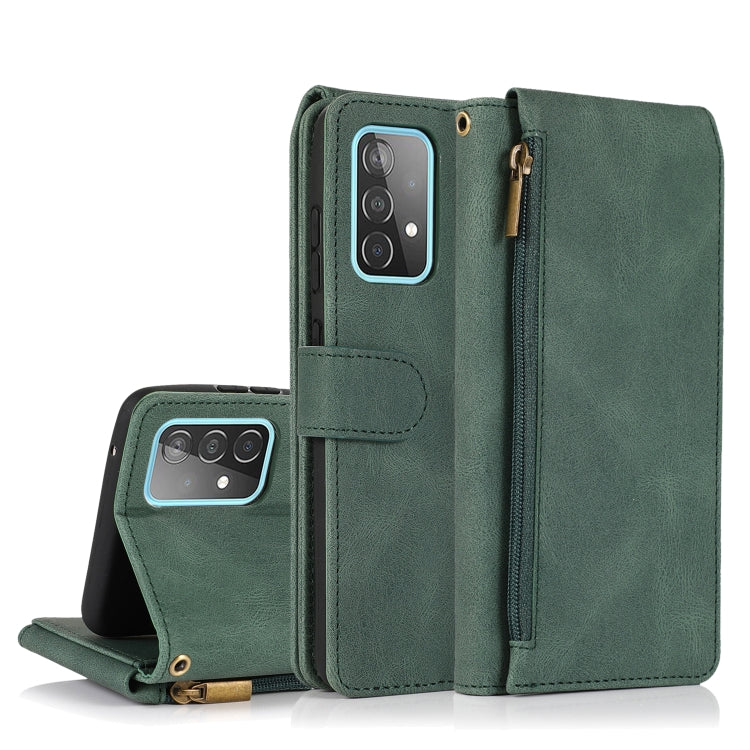 Skin-feel Crazy Horse Texture Zipper Wallet Bag Horizontal Flip Leather Case with Holder & Card Slots & Wallet & Lanyard, For Samsung Galaxy A51, For Samsung Galaxy A51 5G, For Samsung Galaxy A52 5G, For Samsung Galaxy A70, For Samsung Galaxy A71      ...