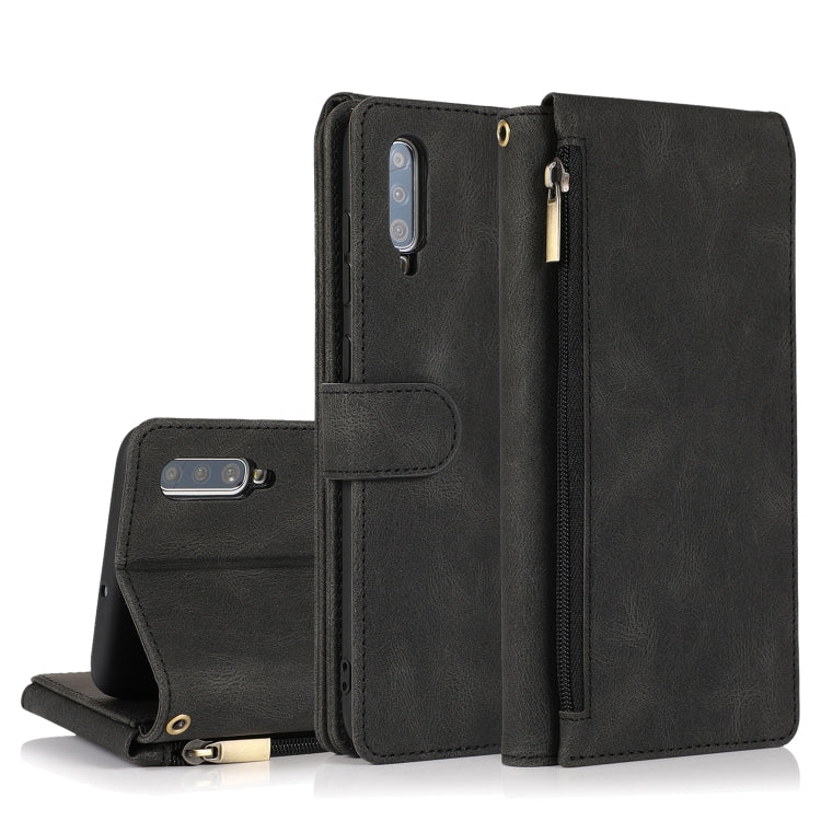 Skin-feel Crazy Horse Texture Zipper Wallet Bag Horizontal Flip Leather Case with Holder & Card Slots & Wallet & Lanyard, For Samsung Galaxy A51, For Samsung Galaxy A51 5G, For Samsung Galaxy A52 5G, For Samsung Galaxy A70, For Samsung Galaxy A71      ...