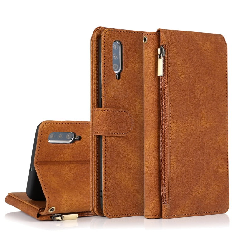 Skin-feel Crazy Horse Texture Zipper Wallet Bag Horizontal Flip Leather Case with Holder & Card Slots & Wallet & Lanyard, For Samsung Galaxy A51, For Samsung Galaxy A51 5G, For Samsung Galaxy A52 5G, For Samsung Galaxy A70, For Samsung Galaxy A71      ...