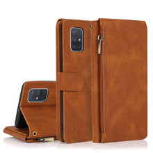 Load image into Gallery viewer, Skin-feel Crazy Horse Texture Zipper Wallet Bag Horizontal Flip Leather Case with Holder &amp; Card Slots &amp; Wallet &amp; Lanyard, For Samsung Galaxy A51, For Samsung Galaxy A51 5G, For Samsung Galaxy A52 5G, For Samsung Galaxy A70, For Samsung Galaxy A71      ...