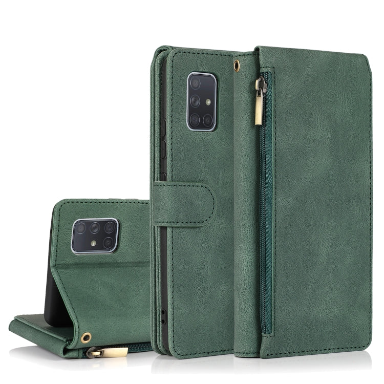 Skin-feel Crazy Horse Texture Zipper Wallet Bag Horizontal Flip Leather Case with Holder & Card Slots & Wallet & Lanyard, For Samsung Galaxy A51, For Samsung Galaxy A51 5G, For Samsung Galaxy A52 5G, For Samsung Galaxy A70, For Samsung Galaxy A71      ...