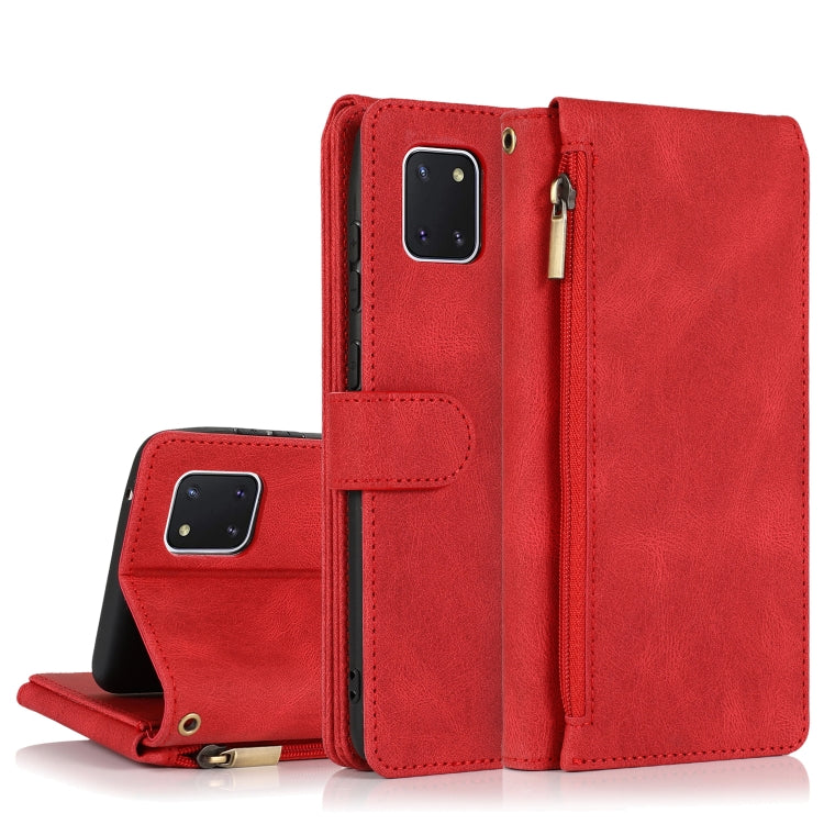Skin-feel Crazy Horse Texture Zipper Wallet Bag Horizontal Flip Leather Case with Holder & Card Slots & Wallet & Lanyard, For Samsung Galaxy A51, For Samsung Galaxy A51 5G, For Samsung Galaxy A52 5G, For Samsung Galaxy A70, For Samsung Galaxy A71      ...