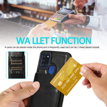 Load image into Gallery viewer, Solid Color PC + TPU Protective Case with Holder &amp; Card Slots, For Samsung Galaxy A21s