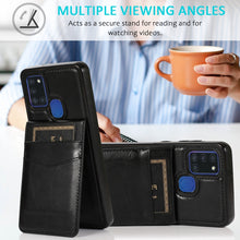 Load image into Gallery viewer, Solid Color PC + TPU Protective Case with Holder &amp; Card Slots, For Samsung Galaxy A21s