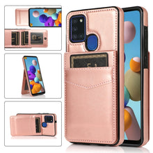 Load image into Gallery viewer, Solid Color PC + TPU Protective Case with Holder &amp; Card Slots, For Samsung Galaxy A21s