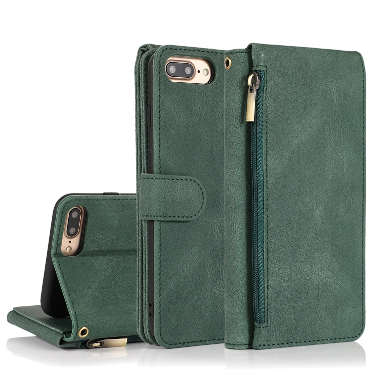 Skin-feel Crazy Horse Texture Zipper Wallet Bag Horizontal Flip Leather Case with Holder & Card Slots & Wallet & Lanyard, For iPhone 6, For iPhone 6 Plus, For iPhone SE 2022 / SE 2020 / 8 / 7, For iPhone 8 Plus / 7 Plus, For iPhone XS / X, For iPhone X...