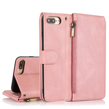 Load image into Gallery viewer, Skin-feel Crazy Horse Texture Zipper Wallet Bag Horizontal Flip Leather Case with Holder &amp; Card Slots &amp; Wallet &amp; Lanyard, For iPhone 6, For iPhone 6 Plus, For iPhone SE 2022 / SE 2020 / 8 / 7, For iPhone 8 Plus / 7 Plus, For iPhone XS / X, For iPhone X...