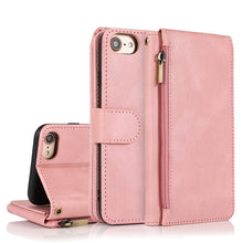 Load image into Gallery viewer, Skin-feel Crazy Horse Texture Zipper Wallet Bag Horizontal Flip Leather Case with Holder &amp; Card Slots &amp; Wallet &amp; Lanyard, For iPhone 6, For iPhone 6 Plus, For iPhone SE 2022 / SE 2020 / 8 / 7, For iPhone 8 Plus / 7 Plus, For iPhone XS / X, For iPhone X...