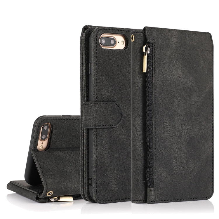 Skin-feel Crazy Horse Texture Zipper Wallet Bag Horizontal Flip Leather Case with Holder & Card Slots & Wallet & Lanyard, For iPhone 6, For iPhone 6 Plus, For iPhone SE 2022 / SE 2020 / 8 / 7, For iPhone 8 Plus / 7 Plus, For iPhone XS / X, For iPhone X...