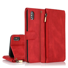 Load image into Gallery viewer, Skin-feel Crazy Horse Texture Zipper Wallet Bag Horizontal Flip Leather Case with Holder &amp; Card Slots &amp; Wallet &amp; Lanyard, For iPhone 6, For iPhone 6 Plus, For iPhone SE 2022 / SE 2020 / 8 / 7, For iPhone 8 Plus / 7 Plus, For iPhone XS / X, For iPhone X...