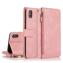 Load image into Gallery viewer, Skin-feel Crazy Horse Texture Zipper Wallet Bag Horizontal Flip Leather Case with Holder &amp; Card Slots &amp; Wallet &amp; Lanyard, For iPhone 6, For iPhone 6 Plus, For iPhone SE 2022 / SE 2020 / 8 / 7, For iPhone 8 Plus / 7 Plus, For iPhone XS / X, For iPhone X...