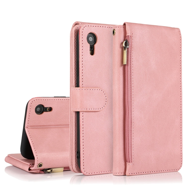 Skin-feel Crazy Horse Texture Zipper Wallet Bag Horizontal Flip Leather Case with Holder & Card Slots & Wallet & Lanyard, For iPhone 6, For iPhone 6 Plus, For iPhone SE 2022 / SE 2020 / 8 / 7, For iPhone 8 Plus / 7 Plus, For iPhone XS / X, For iPhone X...