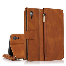Load image into Gallery viewer, Skin-feel Crazy Horse Texture Zipper Wallet Bag Horizontal Flip Leather Case with Holder &amp; Card Slots &amp; Wallet &amp; Lanyard, For iPhone 6, For iPhone 6 Plus, For iPhone SE 2022 / SE 2020 / 8 / 7, For iPhone 8 Plus / 7 Plus, For iPhone XS / X, For iPhone X...