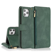 Load image into Gallery viewer, Skin-feel Crazy Horse Texture Zipper Wallet Bag Horizontal Flip Leather Case with Holder &amp; Card Slots &amp; Wallet &amp; Lanyard, For iPhone 6, For iPhone 6 Plus, For iPhone SE 2022 / SE 2020 / 8 / 7, For iPhone 8 Plus / 7 Plus, For iPhone XS / X, For iPhone X...