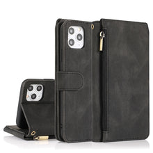 Load image into Gallery viewer, Skin-feel Crazy Horse Texture Zipper Wallet Bag Horizontal Flip Leather Case with Holder &amp; Card Slots &amp; Wallet &amp; Lanyard, For iPhone 6, For iPhone 6 Plus, For iPhone SE 2022 / SE 2020 / 8 / 7, For iPhone 8 Plus / 7 Plus, For iPhone XS / X, For iPhone X...