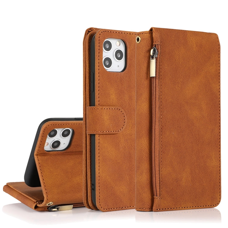 Skin-feel Crazy Horse Texture Zipper Wallet Bag Horizontal Flip Leather Case with Holder & Card Slots & Wallet & Lanyard, For iPhone 6, For iPhone 6 Plus, For iPhone SE 2022 / SE 2020 / 8 / 7, For iPhone 8 Plus / 7 Plus, For iPhone XS / X, For iPhone X...