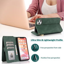 Load image into Gallery viewer, Skin-feel Crazy Horse Texture Zipper Wallet Bag Horizontal Flip Leather Case with Holder &amp; Card Slots &amp; Wallet &amp; Lanyard, For iPhone 11 Pro Max, For iPhone 12 mini, For iPhone 12 / 12 Pro, For iPhone 12 Pro Max