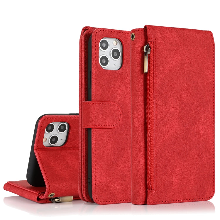 Skin-feel Crazy Horse Texture Zipper Wallet Bag Horizontal Flip Leather Case with Holder & Card Slots & Wallet & Lanyard, For iPhone 11 Pro Max, For iPhone 12 mini, For iPhone 12 / 12 Pro, For iPhone 12 Pro Max