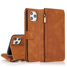 Load image into Gallery viewer, Skin-feel Crazy Horse Texture Zipper Wallet Bag Horizontal Flip Leather Case with Holder &amp; Card Slots &amp; Wallet &amp; Lanyard, For iPhone 11 Pro Max, For iPhone 12 mini, For iPhone 12 / 12 Pro, For iPhone 12 Pro Max