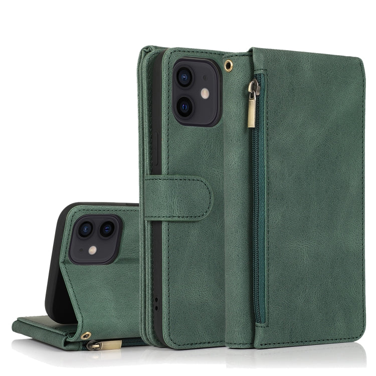 Skin-feel Crazy Horse Texture Zipper Wallet Bag Horizontal Flip Leather Case with Holder & Card Slots & Wallet & Lanyard, For iPhone 11 Pro Max, For iPhone 12 mini, For iPhone 12 / 12 Pro, For iPhone 12 Pro Max
