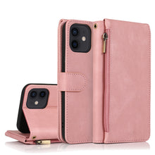 Load image into Gallery viewer, Skin-feel Crazy Horse Texture Zipper Wallet Bag Horizontal Flip Leather Case with Holder &amp; Card Slots &amp; Wallet &amp; Lanyard, For iPhone 11 Pro Max, For iPhone 12 mini, For iPhone 12 / 12 Pro, For iPhone 12 Pro Max