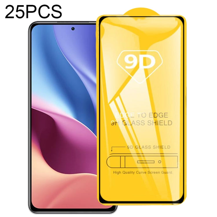 25 PCS 9D Full Glue Full Screen Tempered Glass Film, For OPPO A55 5G (25 PCS), For Samsung Galaxy A02 (25 PCS), For Xiaomi Redmi K40 (25 PCS), For Xiaomi Redmi K40 Pro (25 PCS)