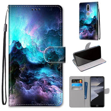Load image into Gallery viewer, Coloured Drawing Cross Texture Horizontal Flip PU Leather Case with Holder &amp; Card Slots &amp; Wallet &amp; Lanyard, For Nokia 2.4