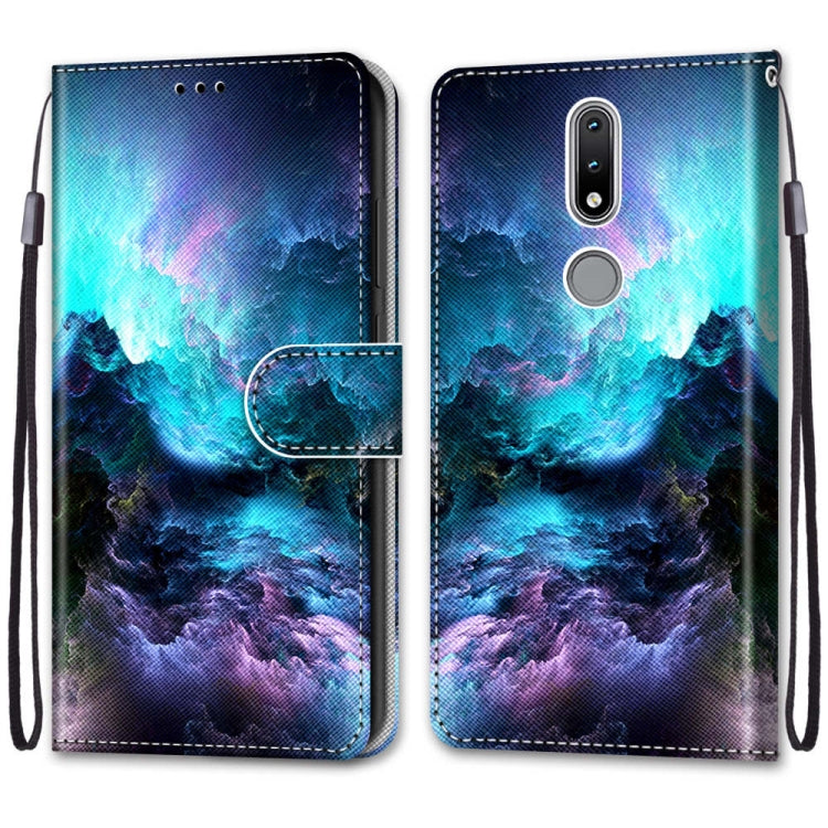 Coloured Drawing Cross Texture Horizontal Flip PU Leather Case with Holder & Card Slots & Wallet & Lanyard, For Nokia 2.4