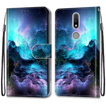 Load image into Gallery viewer, Coloured Drawing Cross Texture Horizontal Flip PU Leather Case with Holder &amp; Card Slots &amp; Wallet &amp; Lanyard, For Nokia 2.4