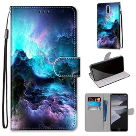 Coloured Drawing Cross Texture Horizontal Flip PU Leather Case with Holder & Card Slots & Wallet & Lanyard, For Nokia 2.4