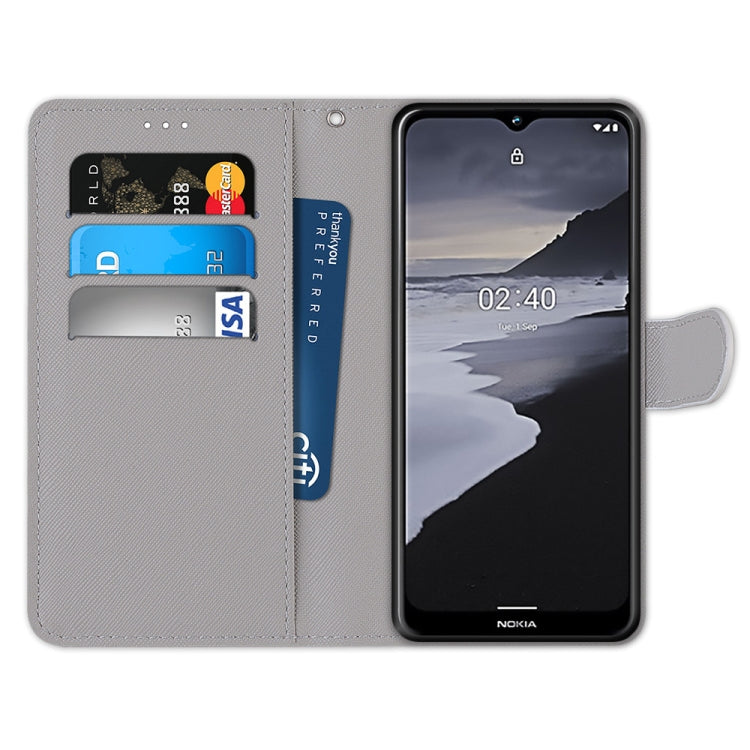 Coloured Drawing Cross Texture Horizontal Flip PU Leather Case with Holder & Card Slots & Wallet & Lanyard, For Nokia 2.4