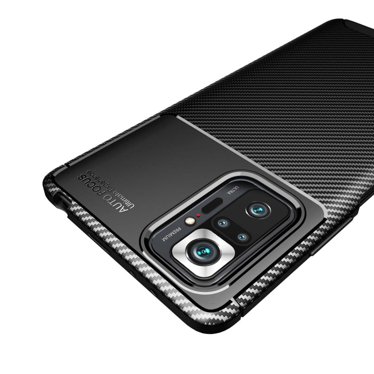 Carbon Fiber Texture Shockproof TPU Case, For Xiaomi Redmi Note 10 Pro