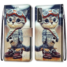 Load image into Gallery viewer, Coloured Drawing Cross Texture Horizontal Flip PU Leather Case with Holder &amp; Card Slots &amp; Wallet &amp; Lanyard, For LG Stylo 7 5G, For Huawei Y9a, For Honor 10X Lite