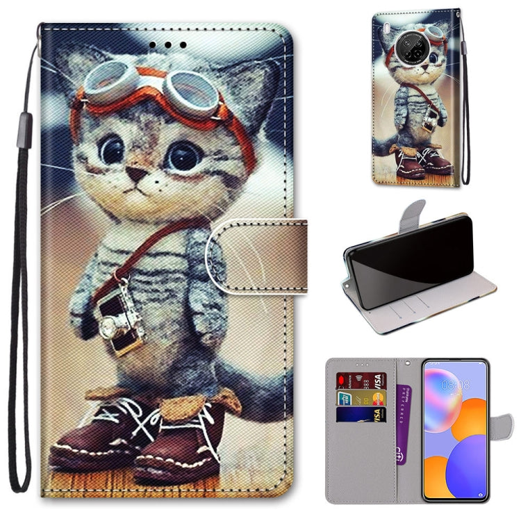 Coloured Drawing Cross Texture Horizontal Flip PU Leather Case with Holder & Card Slots & Wallet & Lanyard, For LG Stylo 7 5G, For Huawei Y9a, For Honor 10X Lite