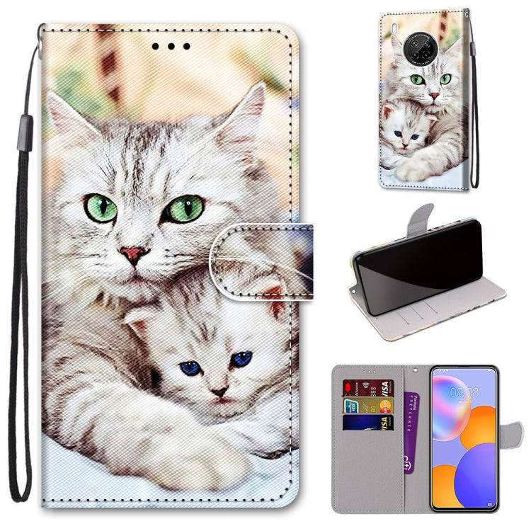 Coloured Drawing Cross Texture Horizontal Flip PU Leather Case with Holder & Card Slots & Wallet & Lanyard, For LG Stylo 7 5G, For Huawei Y9a, For Honor 10X Lite