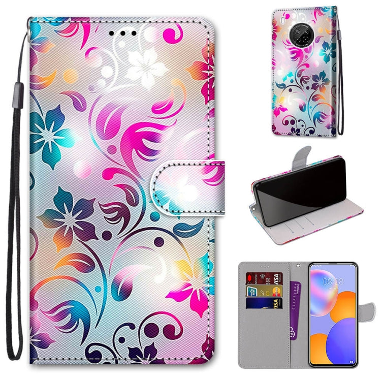 Coloured Drawing Cross Texture Horizontal Flip PU Leather Case with Holder & Card Slots & Wallet & Lanyard, For LG Stylo 7 5G, For Huawei Y9a, For Honor 10X Lite