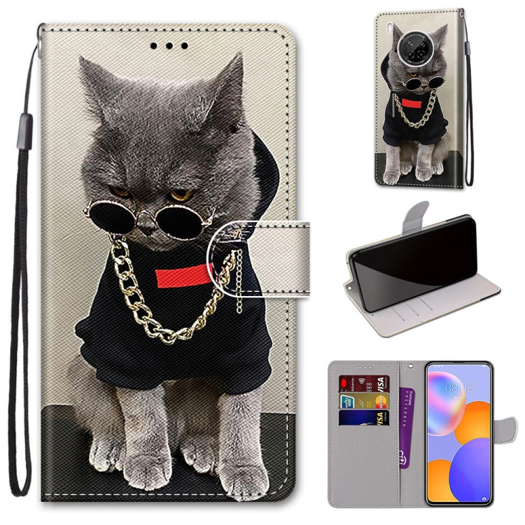 Coloured Drawing Cross Texture Horizontal Flip PU Leather Case with Holder & Card Slots & Wallet & Lanyard, For LG Stylo 7 5G, For Huawei Y9a, For Honor 10X Lite