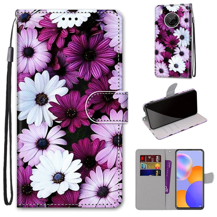 Coloured Drawing Cross Texture Horizontal Flip PU Leather Case with Holder & Card Slots & Wallet & Lanyard, For LG Stylo 7 5G, For Huawei Y9a, For Honor 10X Lite