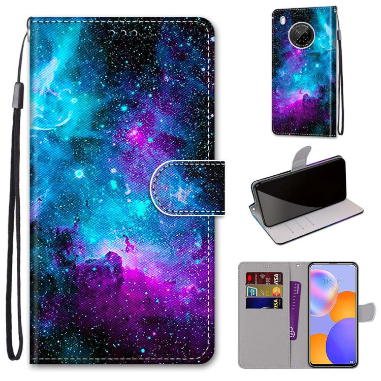Coloured Drawing Cross Texture Horizontal Flip PU Leather Case with Holder & Card Slots & Wallet & Lanyard, For LG Stylo 7 5G, For Huawei Y9a, For Honor 10X Lite