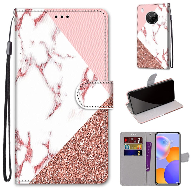 Coloured Drawing Cross Texture Horizontal Flip PU Leather Case with Holder & Card Slots & Wallet & Lanyard, For LG Stylo 7 5G, For Huawei Y9a, For Honor 10X Lite