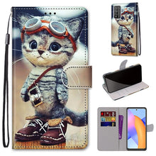 Load image into Gallery viewer, Coloured Drawing Cross Texture Horizontal Flip PU Leather Case with Holder &amp; Card Slots &amp; Wallet &amp; Lanyard, For LG Stylo 7 5G, For Huawei Y9a, For Honor 10X Lite
