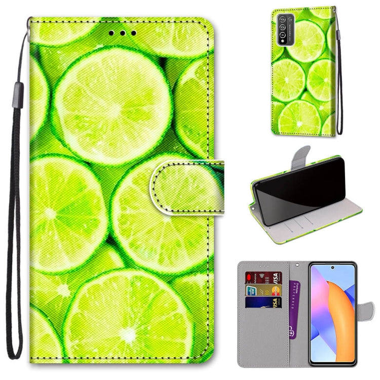 Coloured Drawing Cross Texture Horizontal Flip PU Leather Case with Holder & Card Slots & Wallet & Lanyard, For LG Stylo 7 5G, For Huawei Y9a, For Honor 10X Lite
