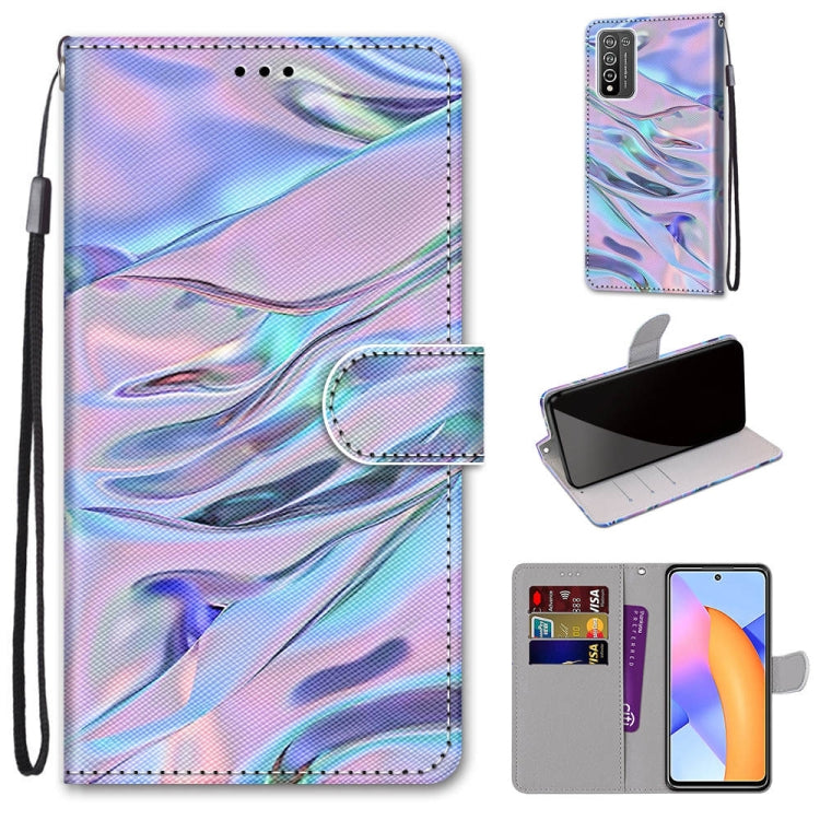 Coloured Drawing Cross Texture Horizontal Flip PU Leather Case with Holder & Card Slots & Wallet & Lanyard, For LG Stylo 7 5G, For Huawei Y9a, For Honor 10X Lite