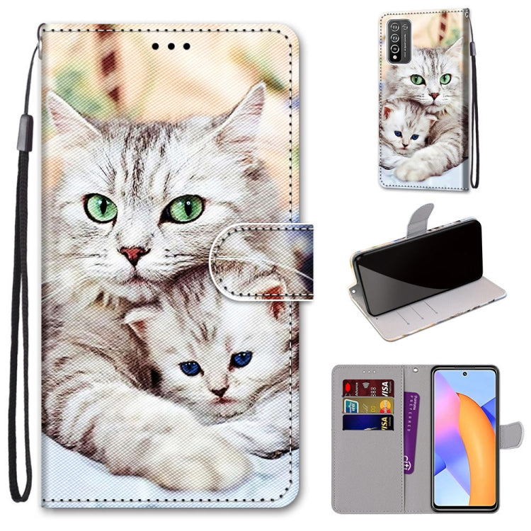 Coloured Drawing Cross Texture Horizontal Flip PU Leather Case with Holder & Card Slots & Wallet & Lanyard, For LG Stylo 7 5G, For Huawei Y9a, For Honor 10X Lite