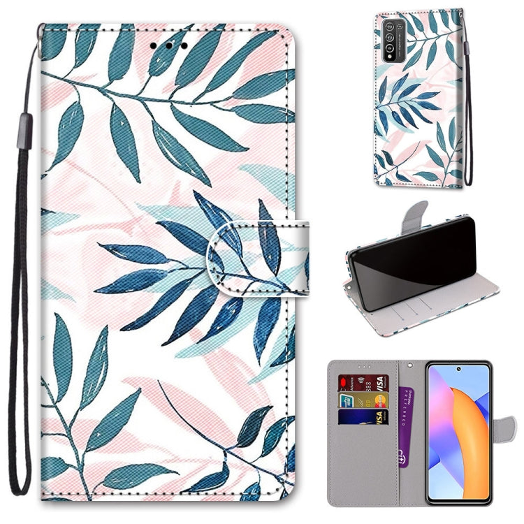 Coloured Drawing Cross Texture Horizontal Flip PU Leather Case with Holder & Card Slots & Wallet & Lanyard, For LG Stylo 7 5G, For Huawei Y9a, For Honor 10X Lite