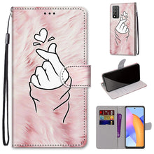 Load image into Gallery viewer, Coloured Drawing Cross Texture Horizontal Flip PU Leather Case with Holder &amp; Card Slots &amp; Wallet &amp; Lanyard, For LG Stylo 7 5G, For Huawei Y9a, For Honor 10X Lite