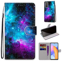Load image into Gallery viewer, Coloured Drawing Cross Texture Horizontal Flip PU Leather Case with Holder &amp; Card Slots &amp; Wallet &amp; Lanyard, For LG Stylo 7 5G, For Huawei Y9a, For Honor 10X Lite